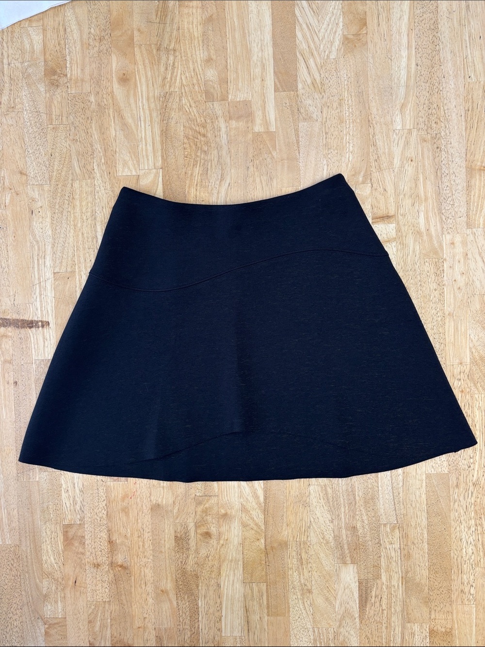 Topshop Black Asymmetric Curved Layered Hem Mini Skirt Size US 4 EUC